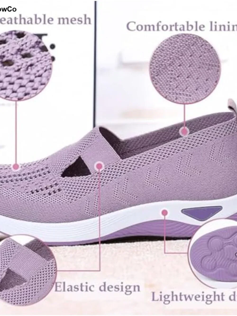 Orthopedic Wide Width Slip on Walking Sneakers Non Slip Arch Support